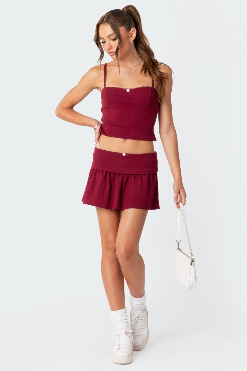 Edikted Kalina Cupped Tank Top Burgundy | USA BE770637P4