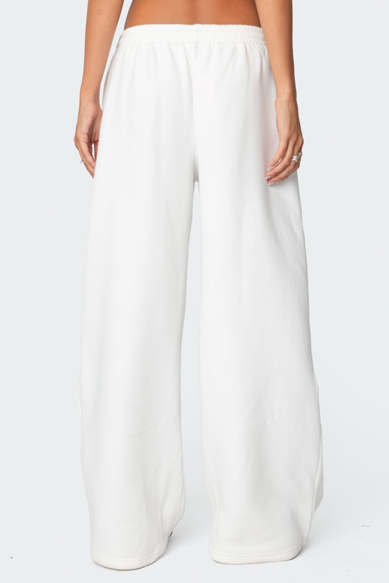 Edikted Kamari Low Rise Wide Sweatpants Pants White | USA XE446114S1