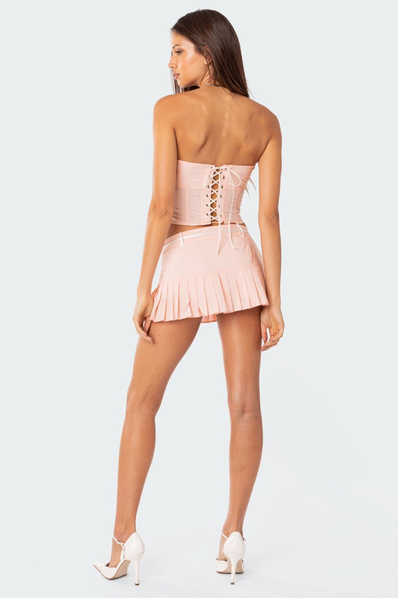 Edikted Karmen Pleated Mini Skorts Black | USA NW842354P7