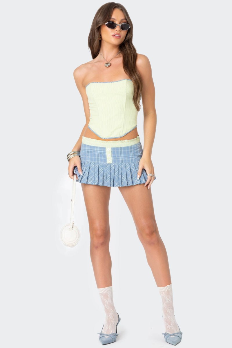 Edikted Kayleigh Contrast Pinstripe Corset Mix | USA JK667596C3