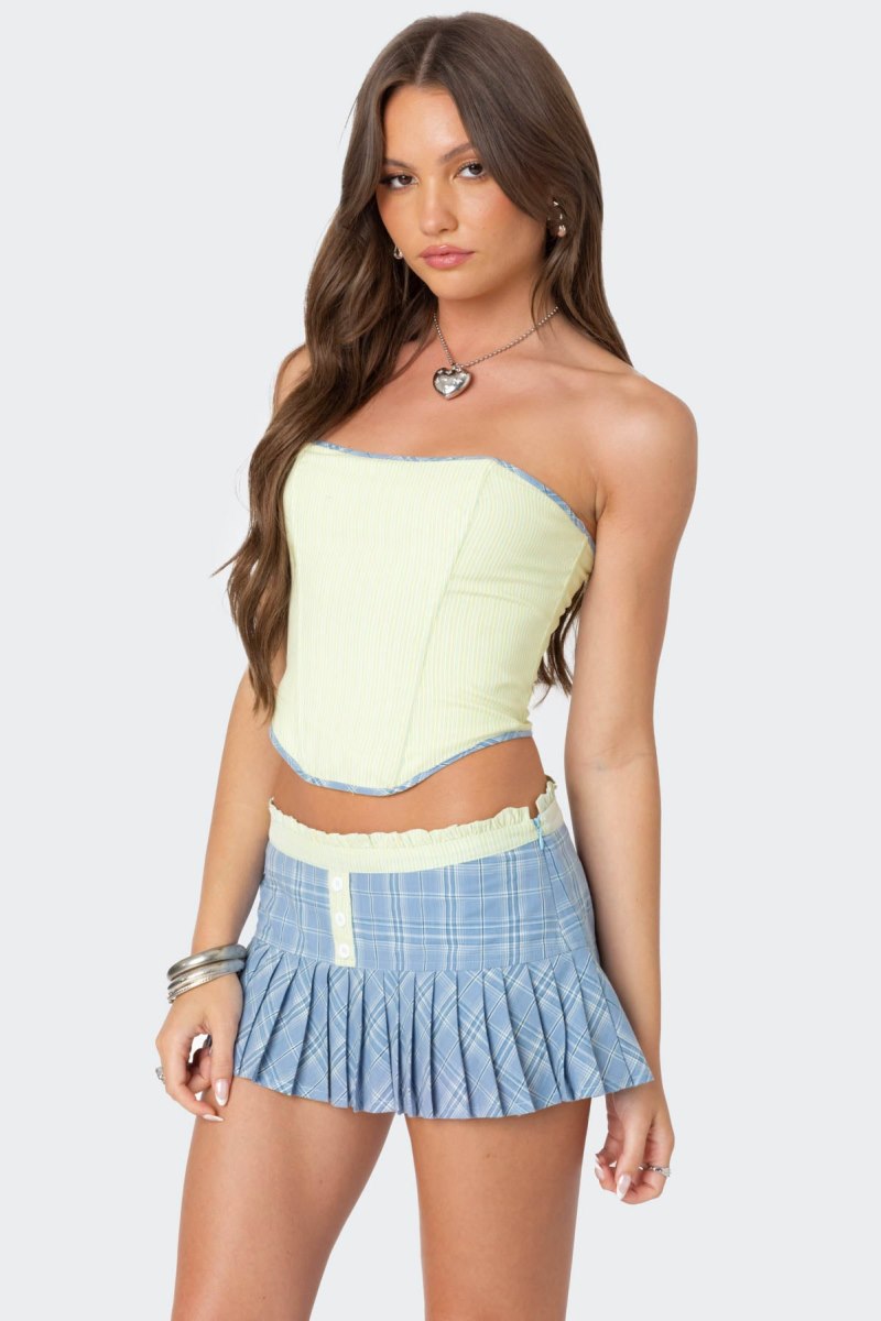 Edikted Kayleigh Contrast Pinstripe Corset Mix | USA JK667596C3