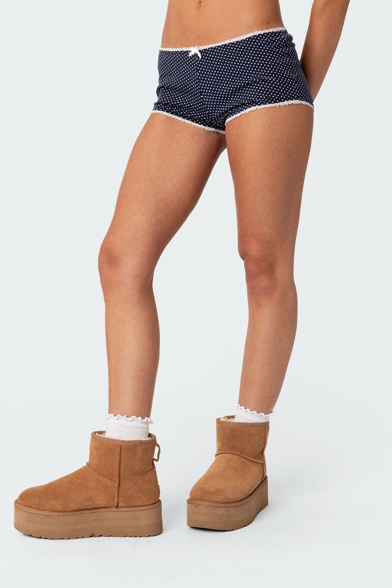 Edikted Kendall Micro Shorts Navy | USA OS082928V9
