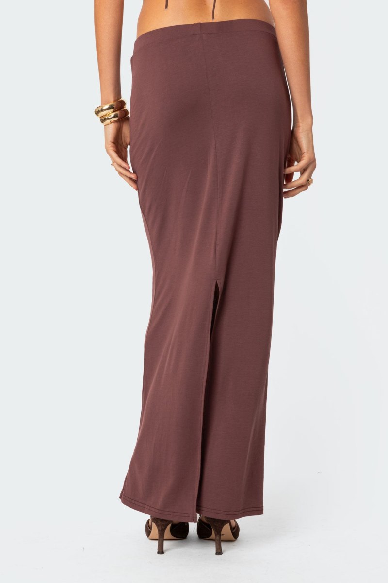 Edikted Kenzie Slitted Maxi Skirts Brown | USA FJ188748B7