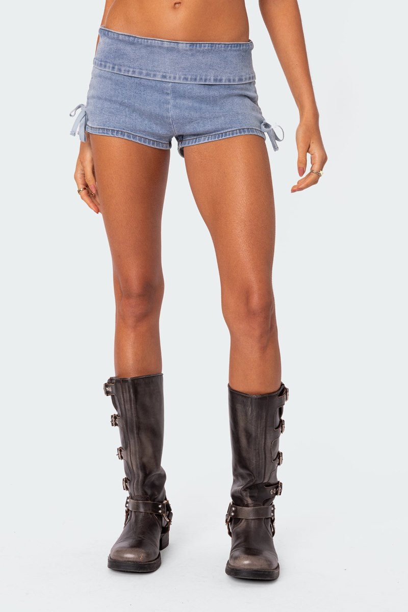 Edikted Kenzy Micro Denim Shorts Light Blue | USA GK936303H9