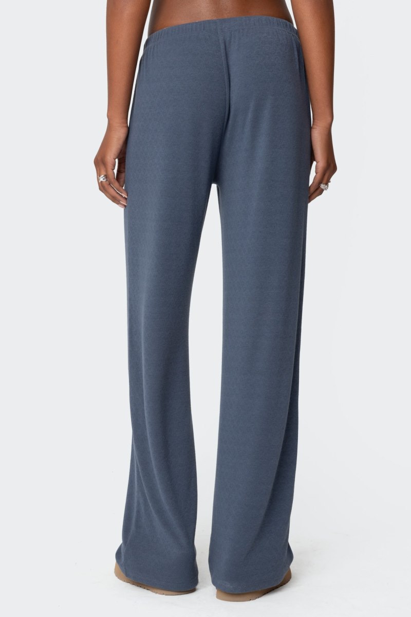 Edikted Kleo Pointelle Pants Navy | USA RB206160X3