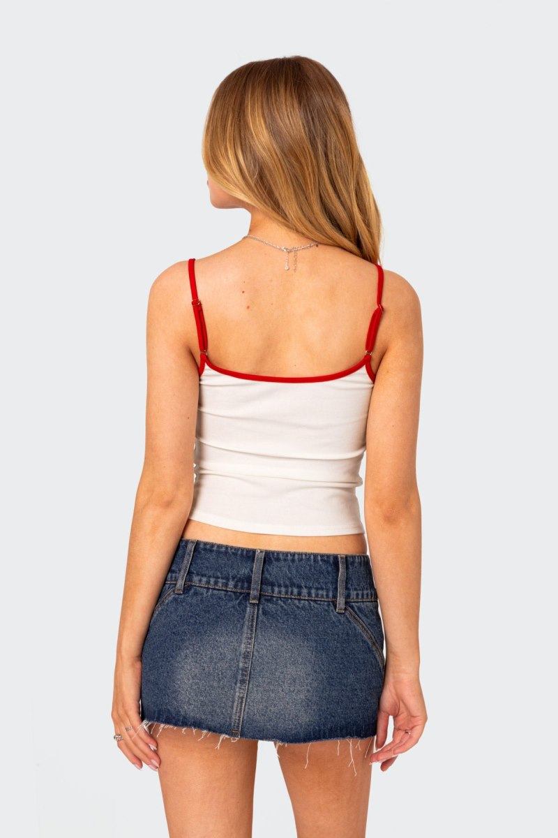 Edikted La Lover Rhinestone Tank Top Olive | USA SH202540S0