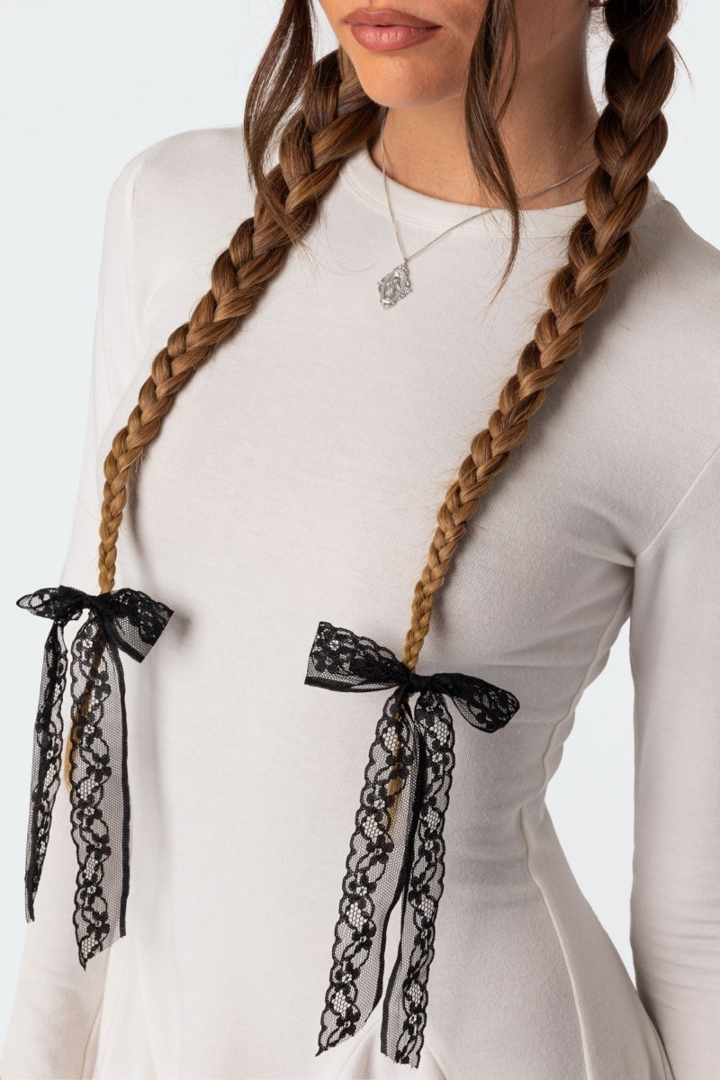 Edikted Lace Bow Hair Clip Pack Hair Accessories Black | USA CI691649C5
