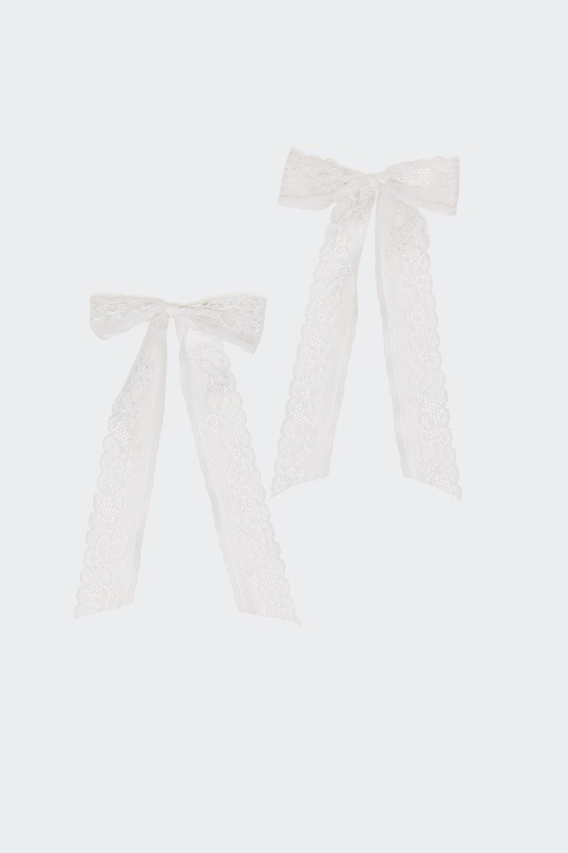 Edikted Lace Bow Hair Clip Pack Hair Accessories Black | USA RH657245J5