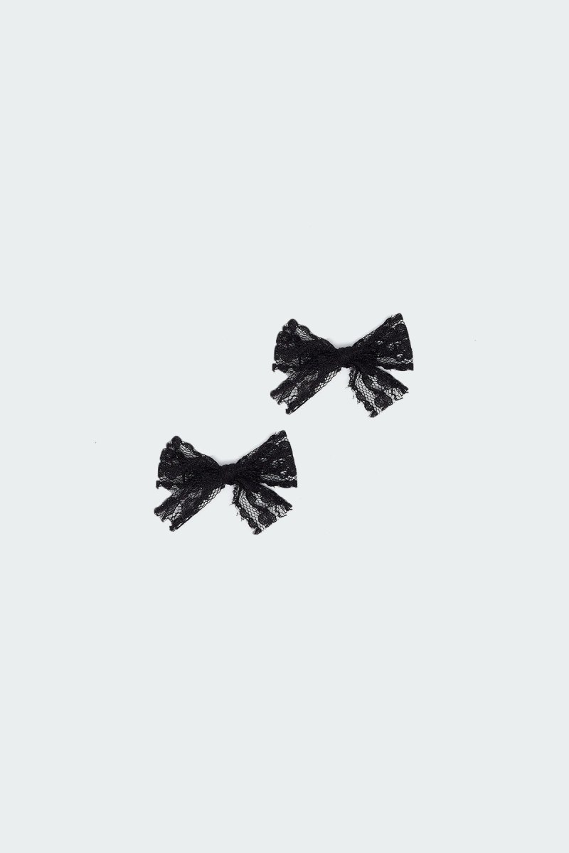 Edikted Lace Bow Hair Clip Pack Hair Accessories Black | USA UP519171R1
