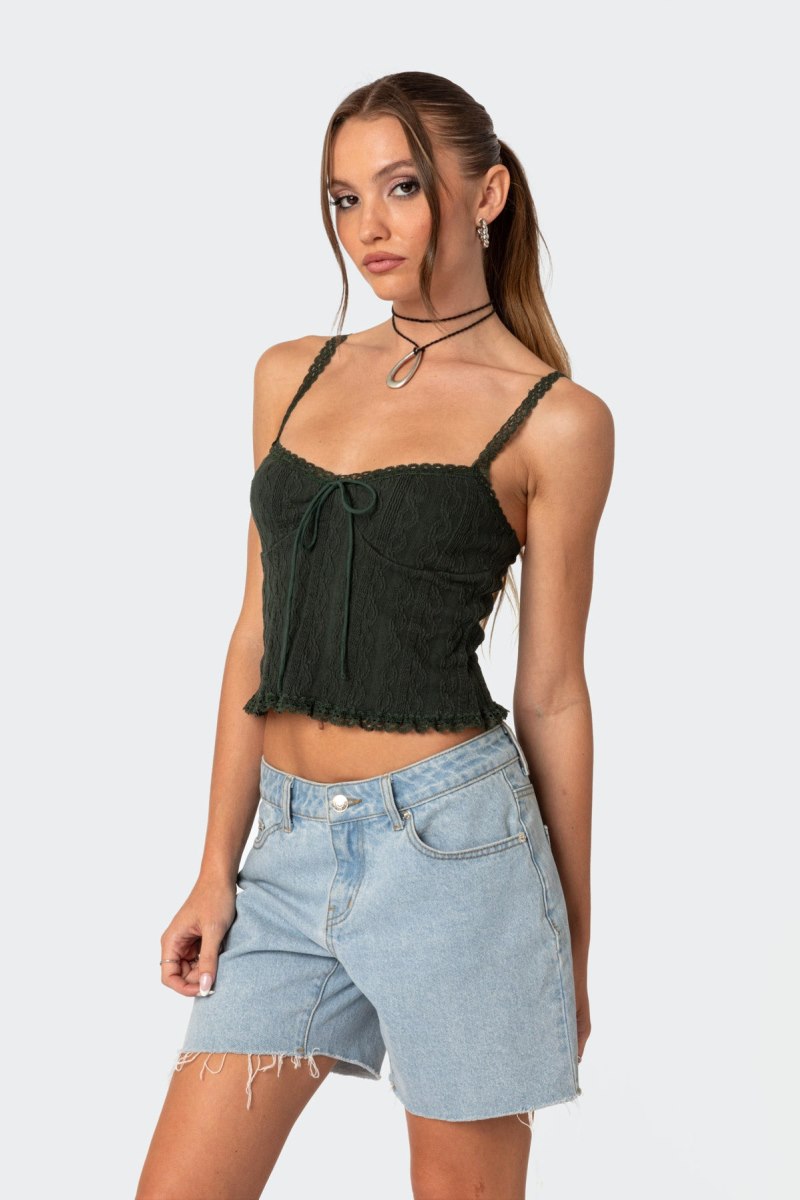 Edikted Lacey Knit Tank Top Light Blue | USA PP105700Z8