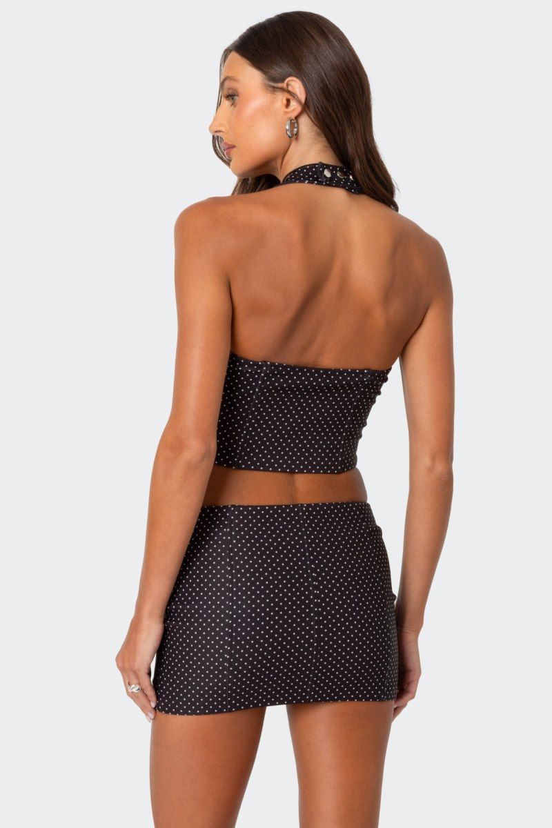 Edikted Laine Polka Dot Corset Black And White | USA IQ266376R2