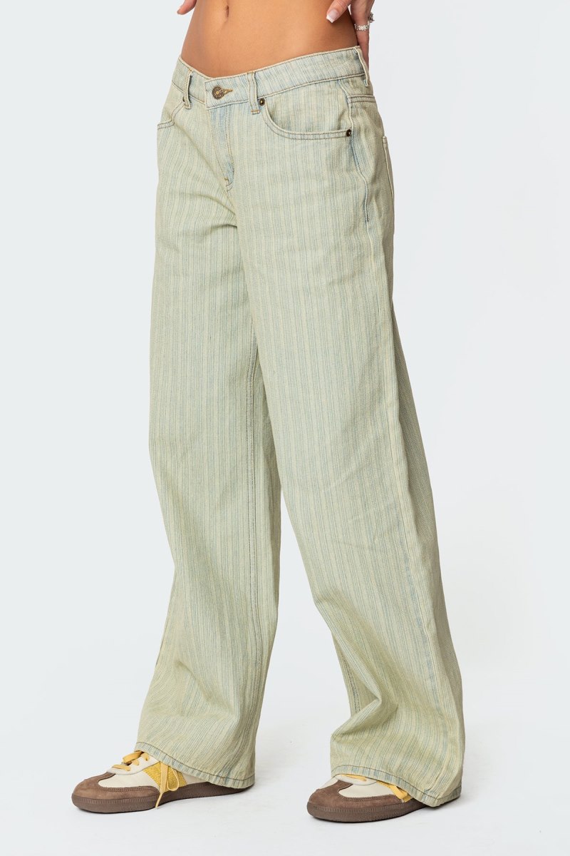 Edikted Lannah Textured Low Rise Jeans Mix | USA IF059265G4