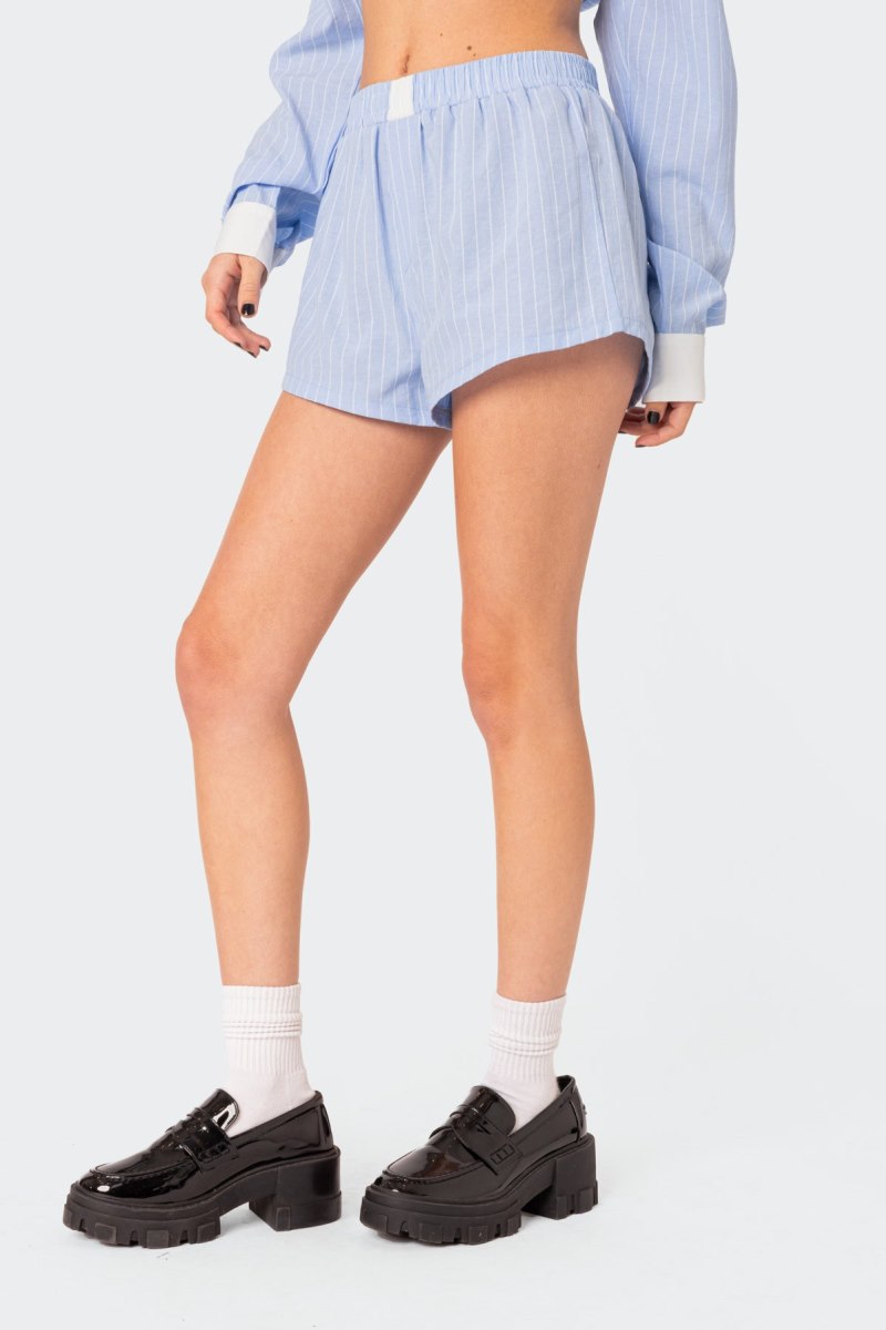 Edikted Lea Boxer Shorts Light Blue | USA HZ094549M0