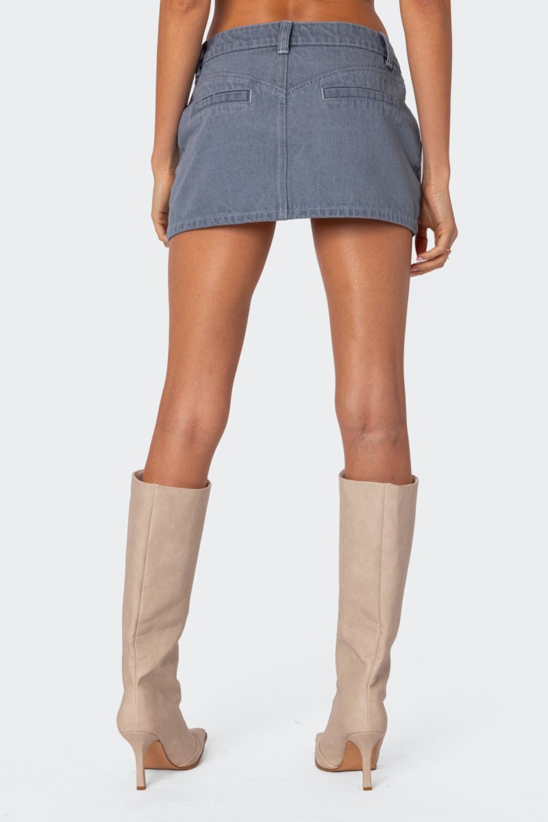 Edikted Louisa Denim Mini Skirts Blue | USA RR103210A9
