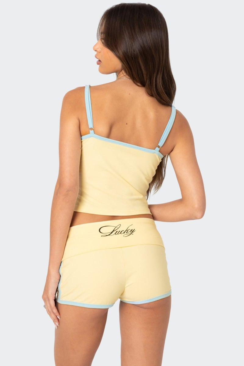 Edikted Lucky Contrast Tank Top Yellow | USA JS575187J4