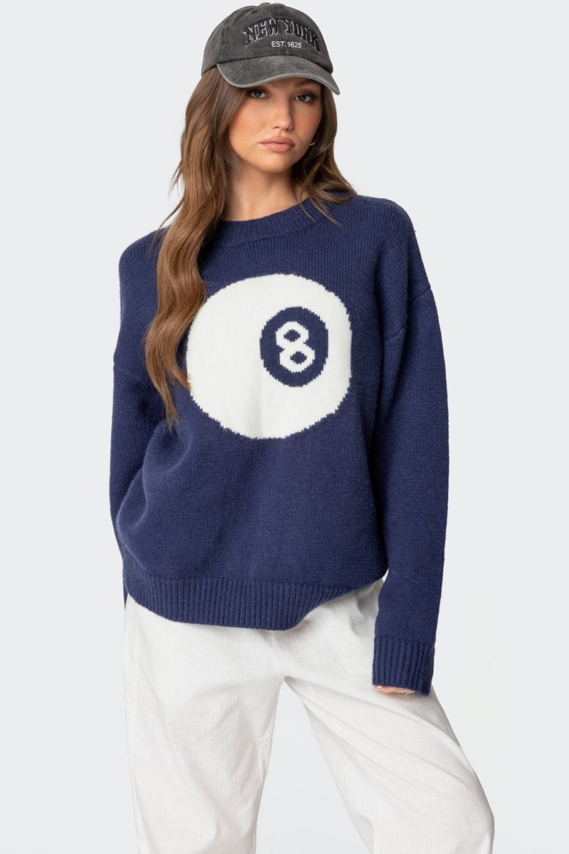 Edikted Magic 8 Oversized Chunky Knit Sweater Long Sleeve Tops Cream | USA SR436263V6