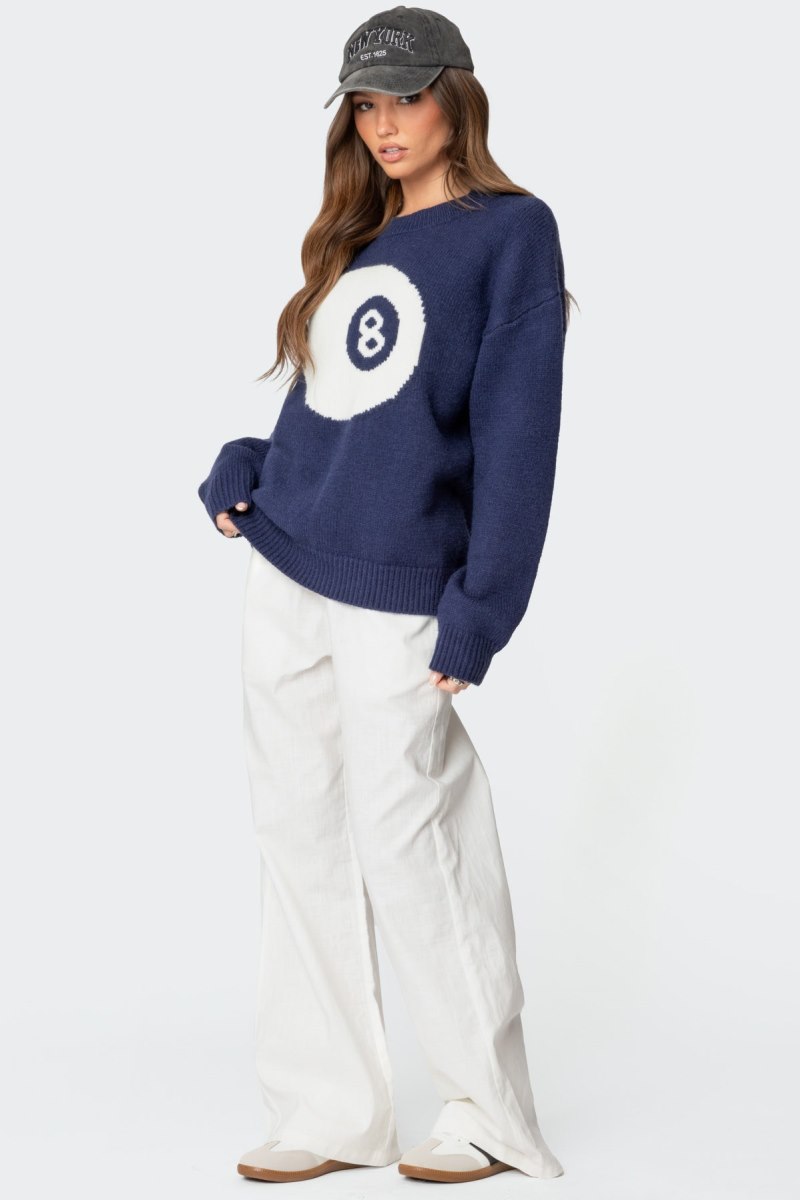 Edikted Magic 8 Oversized Chunky Knit Sweater Long Sleeve Tops Cream | USA SR436263V6