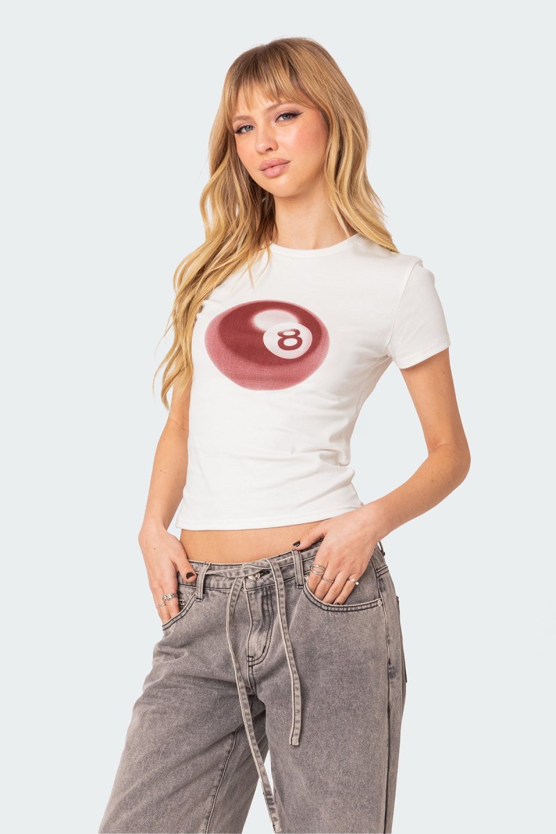Edikted Magic 8 T Shirt Graphic Tops Light Pink | USA PW827642M0
