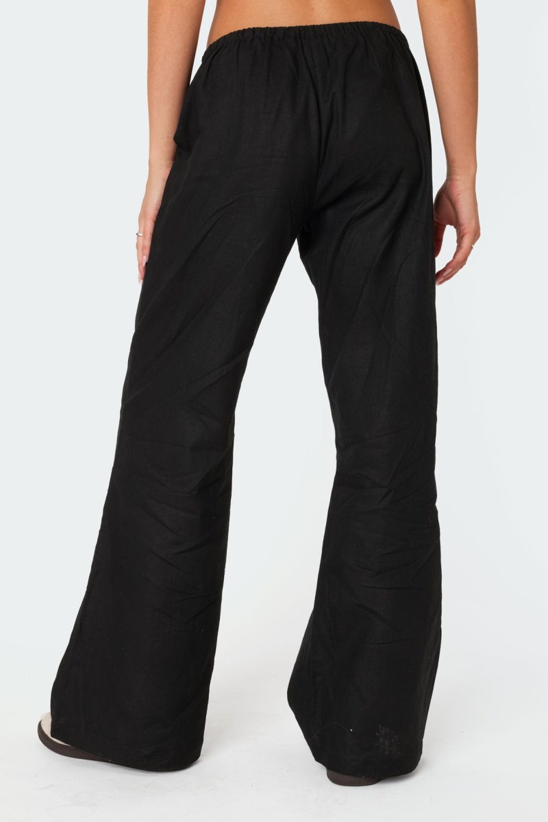 Edikted Maison Linen Look Pants Black | USA GF810751B3