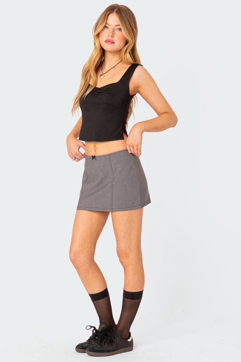 Edikted Marigold Side Slit Tank Top Black | USA PB520402R2