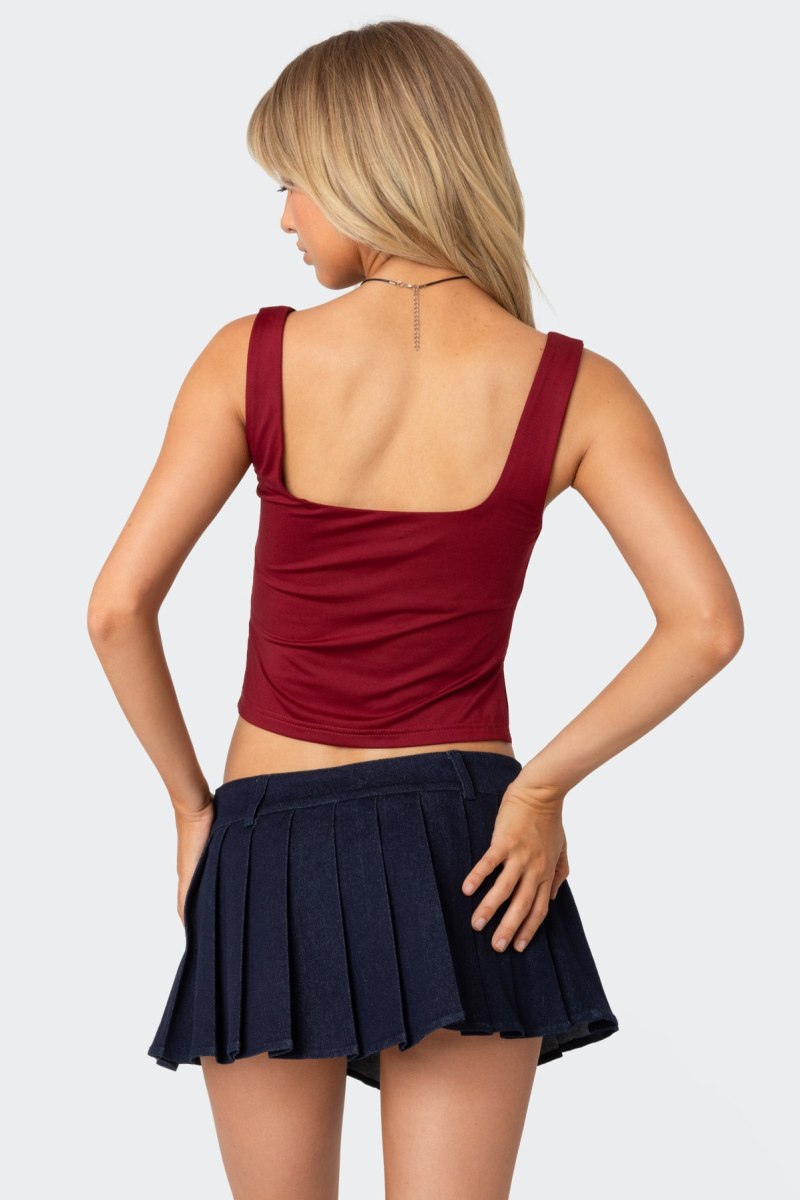 Edikted Marigold Side Slit Tank Top Black | USA ZF397319C3
