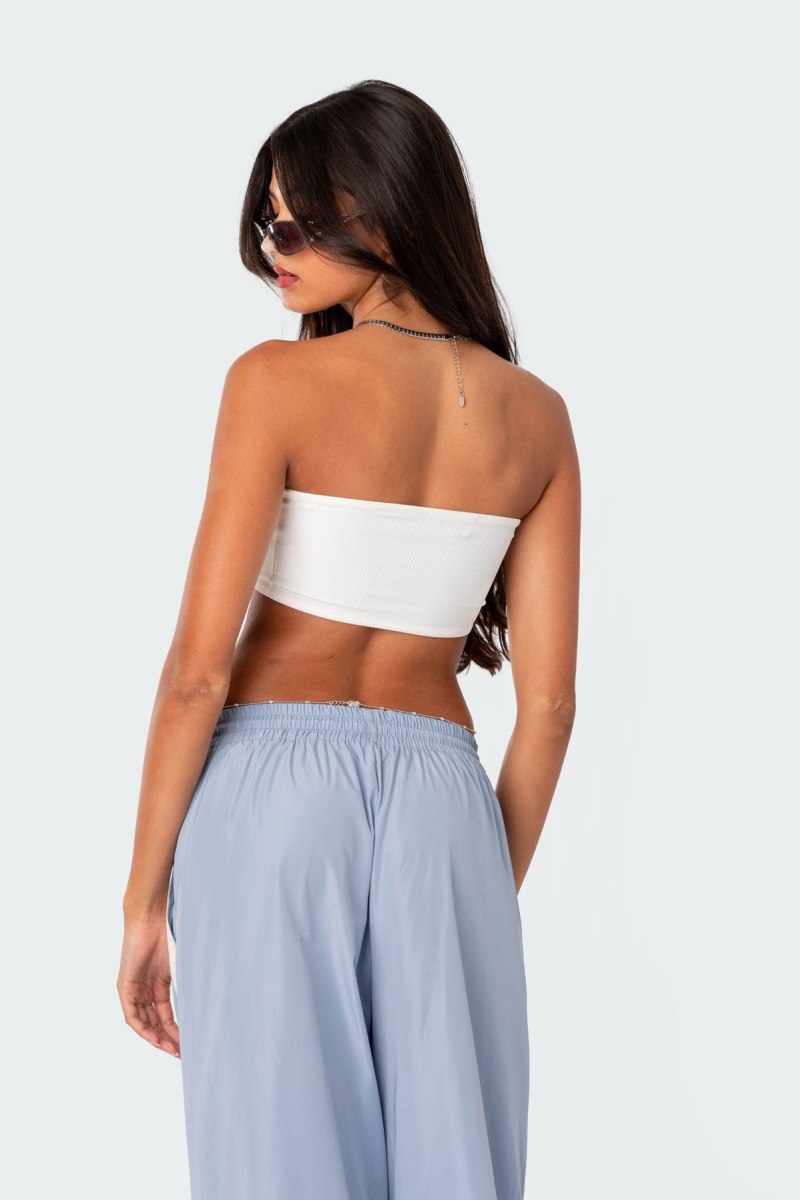 Edikted Marley Bandeau Strapless Tops White | USA RC727812K5