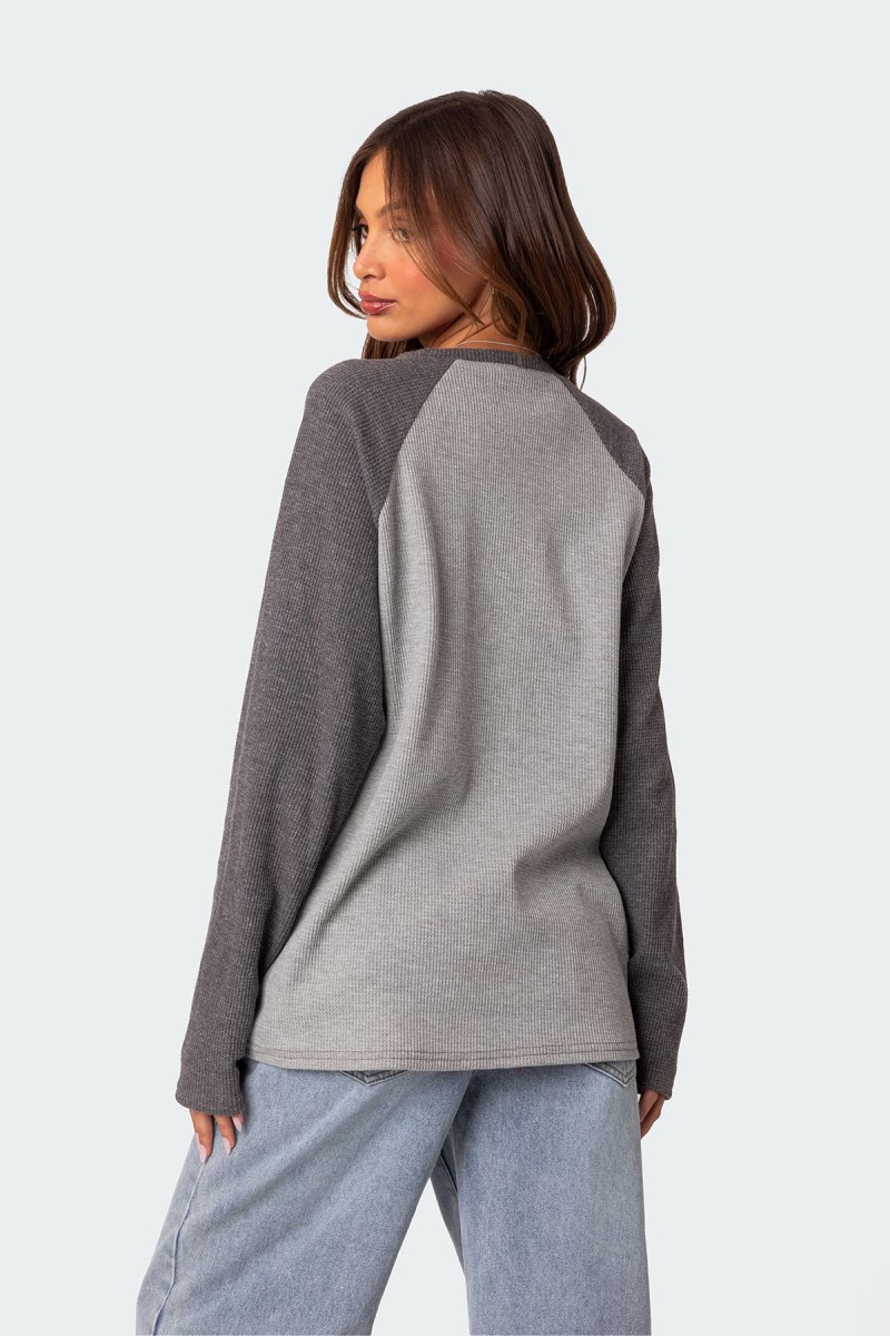 Edikted Me Time Oversized Waffle Sweatshirts Burgundy | USA LT613551C7