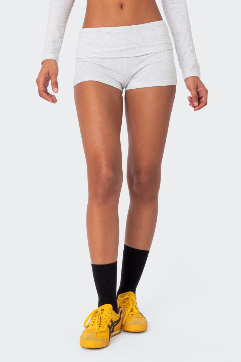 Edikted Meg Fold Over Shorts Black | USA GR205400K0