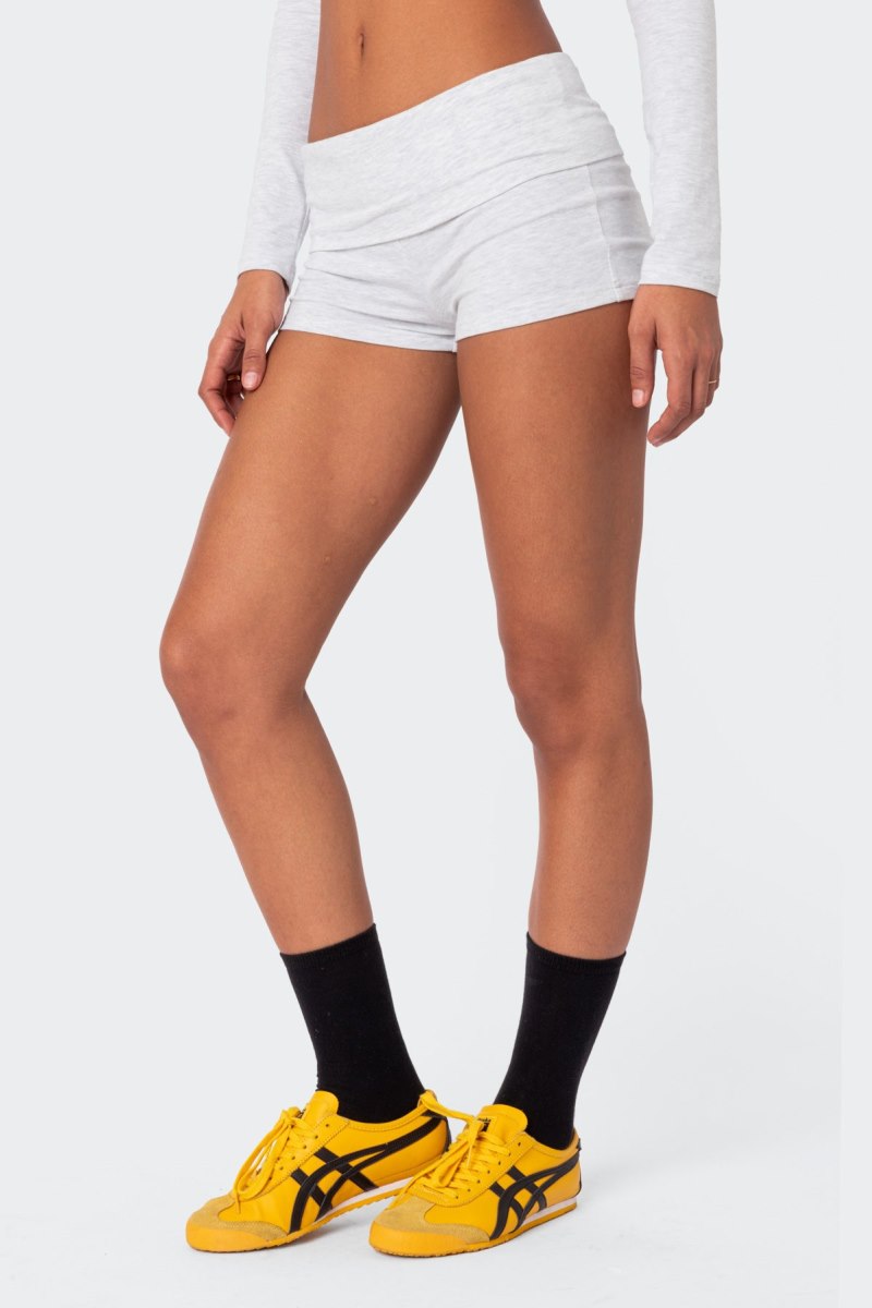 Edikted Meg Fold Over Shorts Black | USA GR205400K0