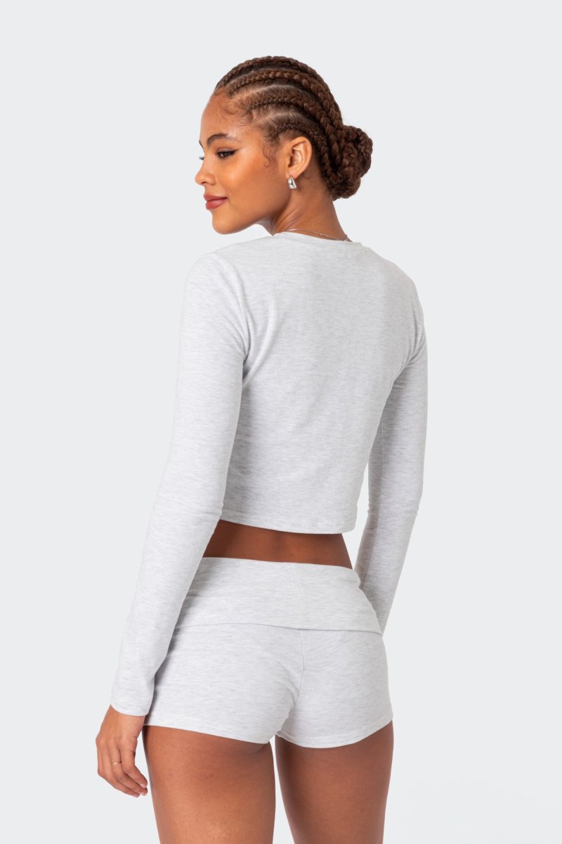 Edikted Meg Long Sleeve Tops Black | USA GG174687F9