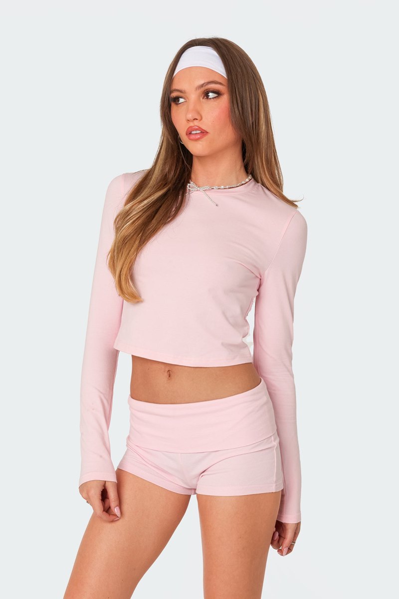 Edikted Meg Long Sleeve Tops Black | USA PI004420M5