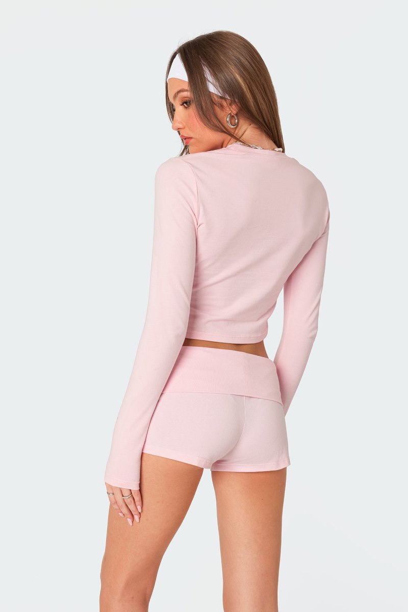 Edikted Meg Long Sleeve Tops Black | USA PI004420M5