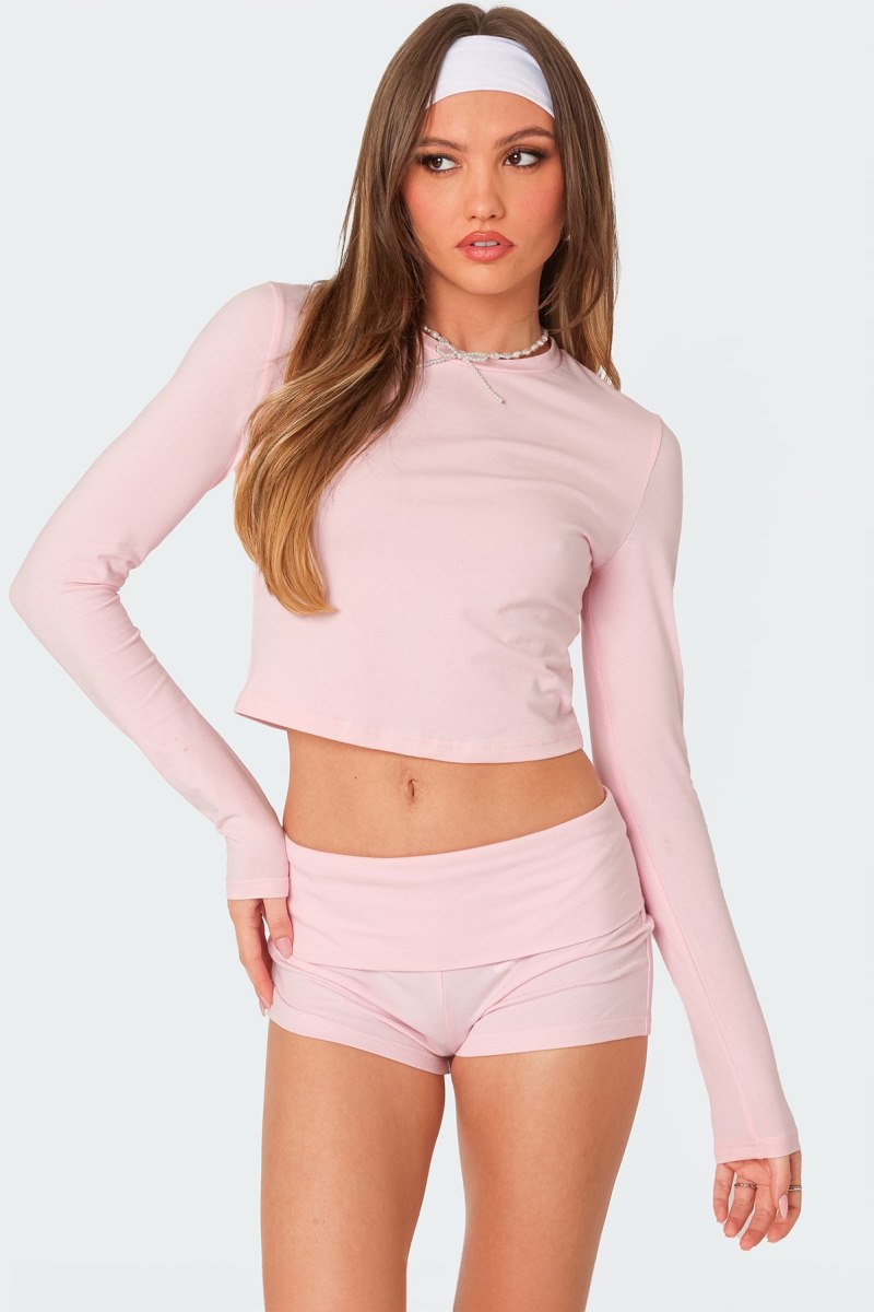Edikted Meg Long Sleeve Tops Black | USA PI004420M5