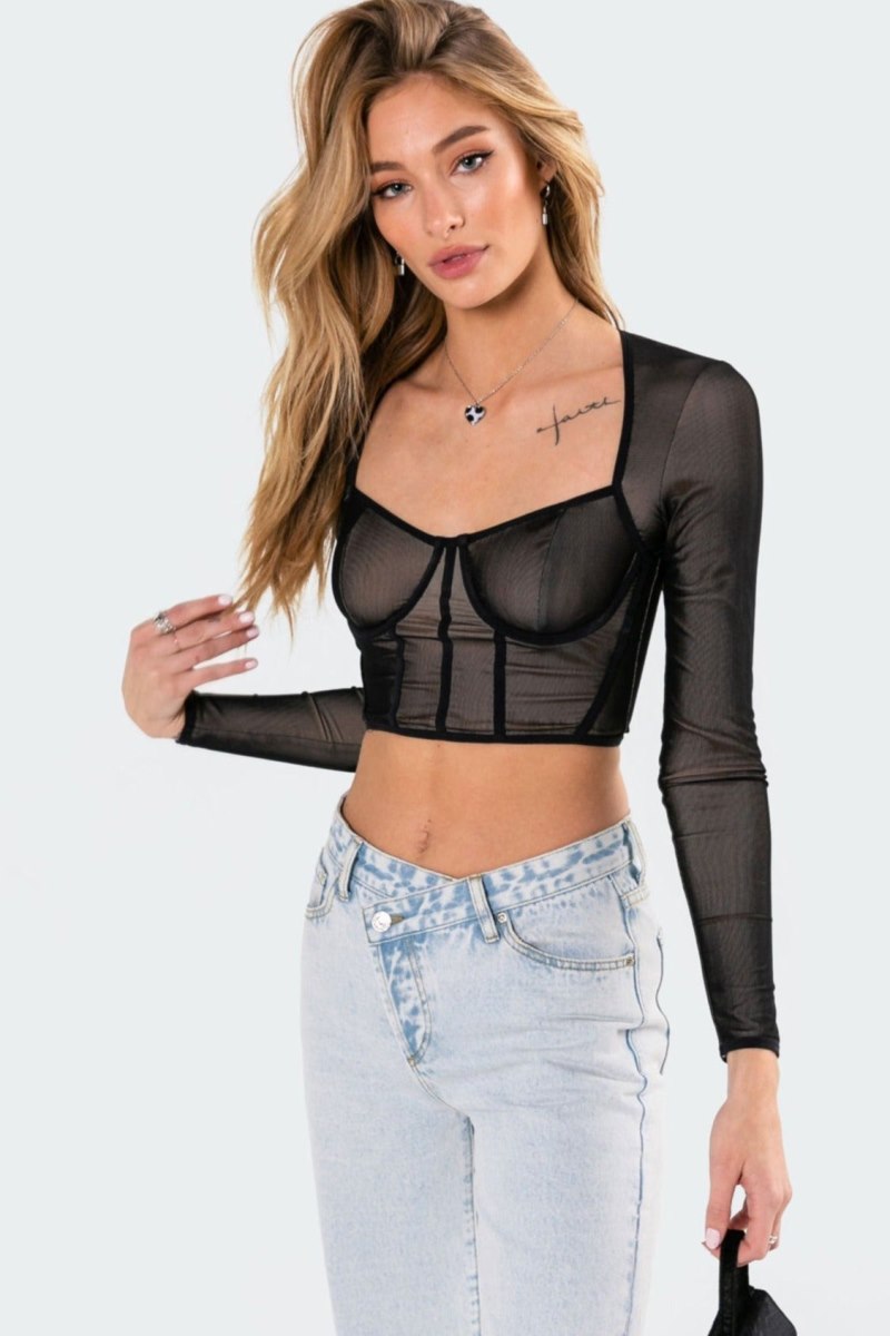 Edikted Megan Bodice Corset Black | USA FR236743X7
