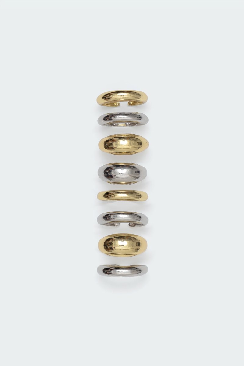 Edikted Metallic Mix Pack Rings Silver And Gold | USA YS644704K6