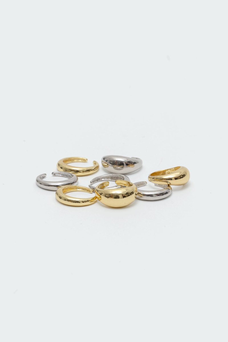 Edikted Metallic Mix Pack Rings Silver And Gold | USA YS644704K6