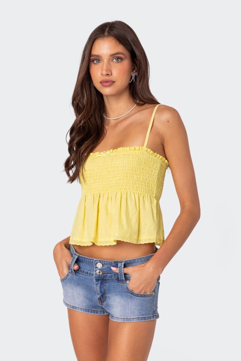 Edikted Millie Scrunch Tank Top Red | USA QK736563Z4
