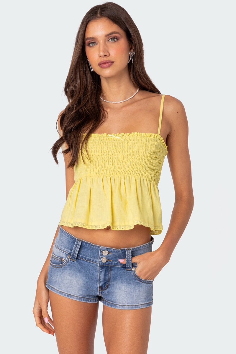 Edikted Millie Scrunch Tank Top Red | USA QK736563Z4