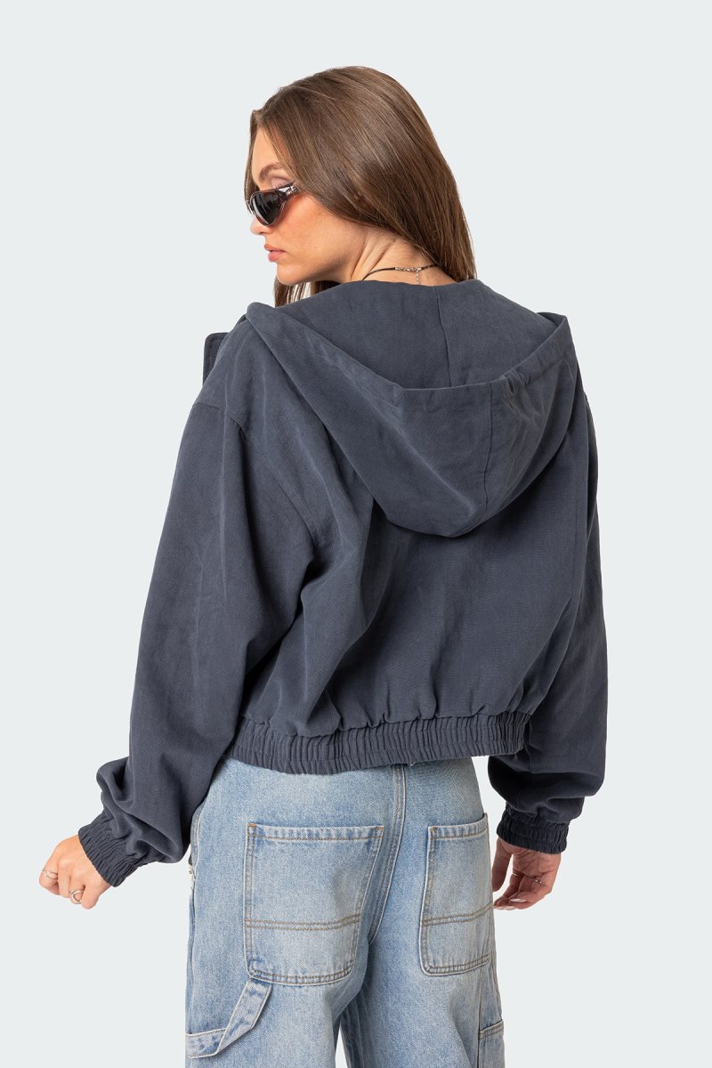 Edikted Milly Oversized Cropped Jackets Navy | USA AW342254J4