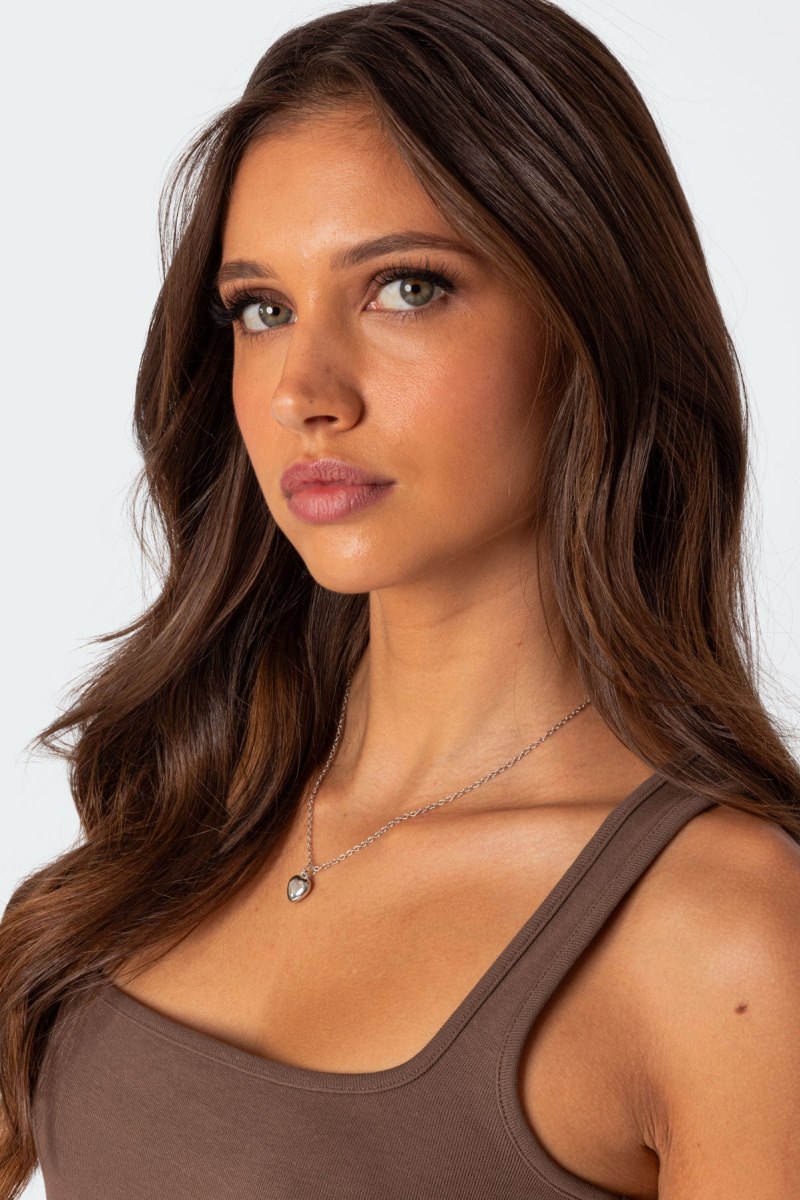 Edikted Mini Heart Pendant Necklaces Silver | USA OK075797C2