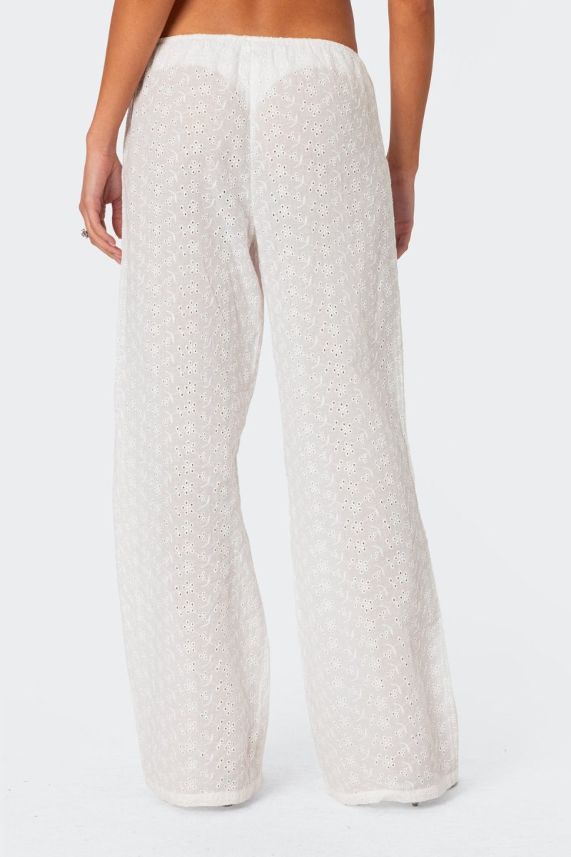 Edikted Miracle Cotton Lace Pants White | USA QK231113X4