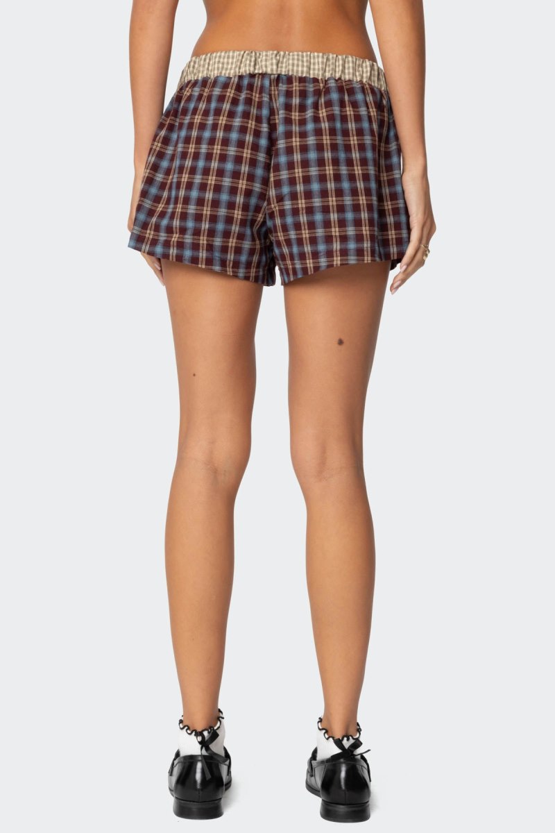 Edikted Mixed Plaid Boxer Shorts Mix | USA HR785478Y4