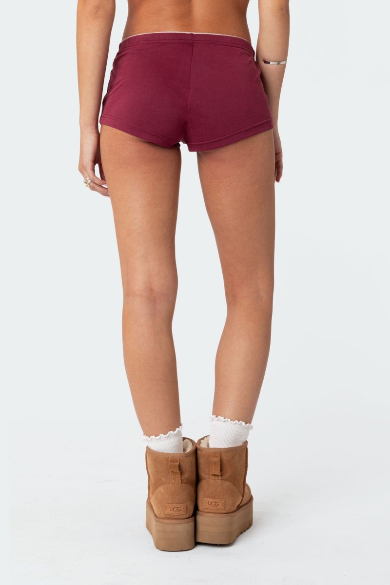 Edikted Monroe Micro Shorts Burgundy | USA ES928122U7