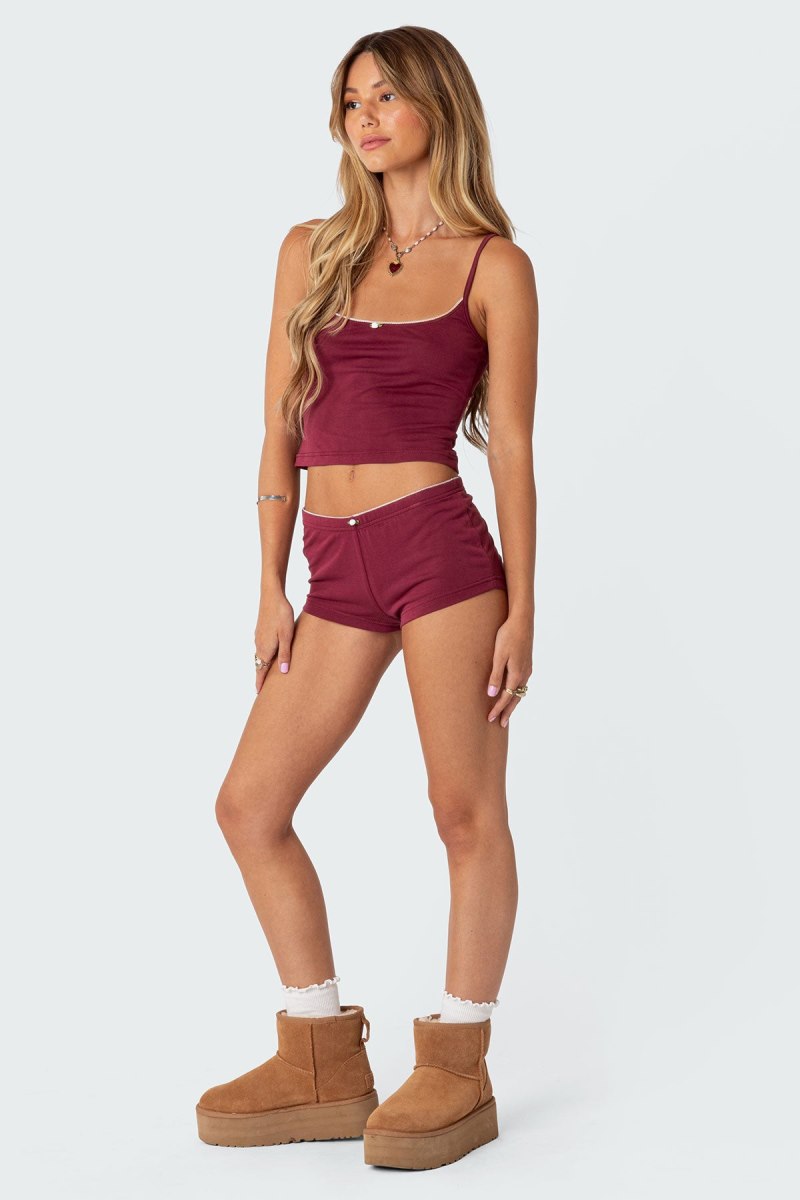 Edikted Monroe Tank Top Burgundy | USA EM764196D2