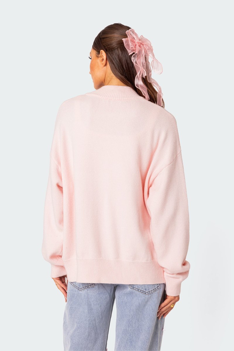 Edikted Montie Oversized Double Zip Cardigan Long Sleeve Tops Light Pink | USA KF341674T9