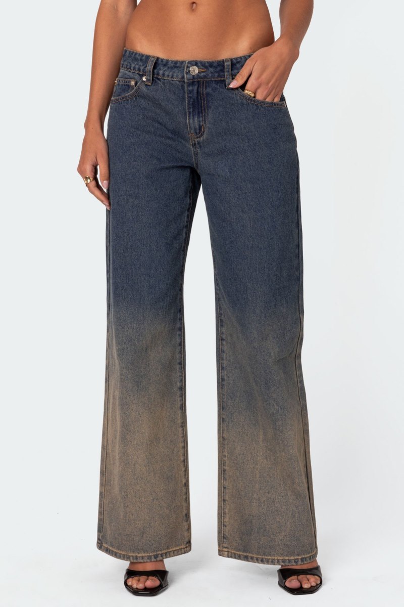 Edikted Mud Wash Low Rise Slouchy Jeans Mix | USA IK387728Y7