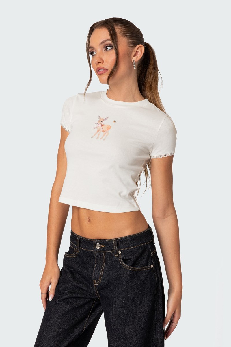Edikted My Dear T Shirts White | USA HM168536U5