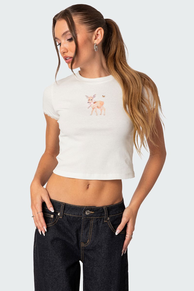 Edikted My Dear T Shirts White | USA HM168536U5
