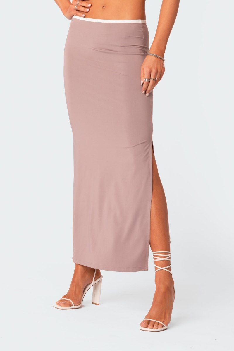 Edikted Nadia Side Slitted Maxi Skirts Purple | USA GZ561086M0