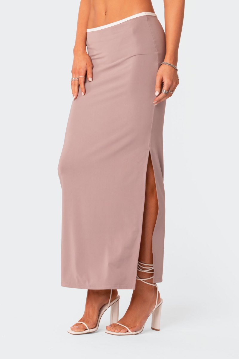 Edikted Nadia Side Slitted Maxi Skirts Purple | USA GZ561086M0